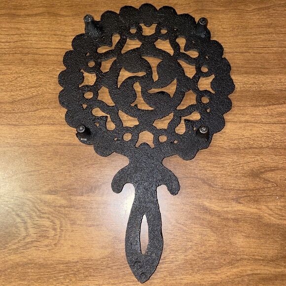 Vintage 50's Cast Iron Footed Heavy Trivet #3 John Zimmerman JZH 1952 Kitchen - Picture 6 of 9